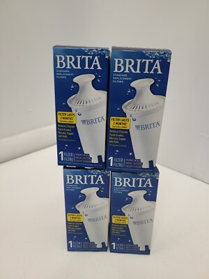 4 Brita Standard Replacement Water Filter For Pitcher Model OB03 Enough For 8 MO