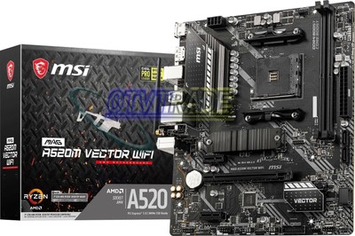 MSI MAG A520M VECTOR WIFI AM4 AMD A520 SATAIII USB3.2 Gen1 Micro-ATX Motherboard