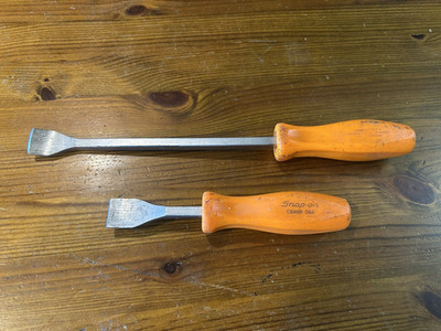 Snap-on Carbon Schaber Set, orange Griffe (2 Stück) - CSA8B & CSA12B