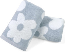 Jacquotha Floral Hand Towels for Bathroom - 2 Pack Cotton Face Towels 13" X 28",