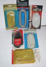 6 Telephone Phone Handset Curly Spring Cord 25' Foot NEW Old Stock