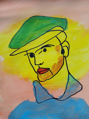 #ad #ad Abstract Expressionism 9 x 12 Green Beret Colorful Painting Modern Street Art $49.00