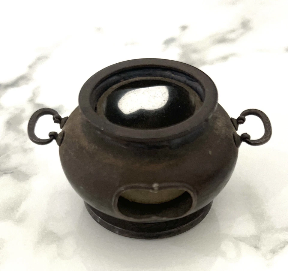 Vintage Miniature Brass Lantern Model 970 • Tiny Oil Lamp Replica 1.25”  - Image 3 of 4