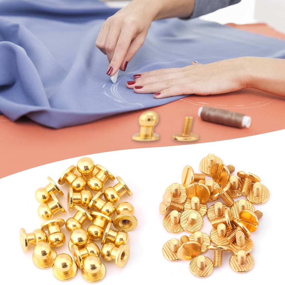 20pcs Round Head Solid Copper Nail Rivet Button Leather Accessories(10*8mm