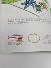 Battletoads Double Dragon Nintendo NES Original Instruction Manual/Booklet Only*