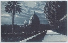 Vatican Gardens St. Peter s Dome Rome Italy Moonlight Postcard Sesecchi