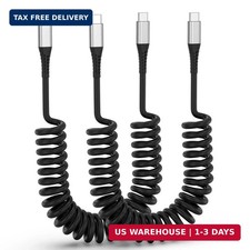 Coiled USB C Cable 3ft, 2Pack USB C Charger Cord for Car, USBC to USBC Coiled Ca