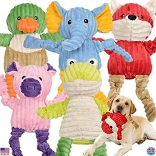 5 Pack Plush Squeaky Dog Toys Assorted Stuffed Animal Toys for All Dogs
