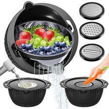 4-1 Colander with Bowl Set - Colander for Kitchen - Rotatable Strainers and C...
