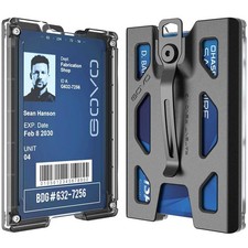 GOVO T4 Badge Holder/Wallet - Durable Polycarbonate ID/Credit Holder Black