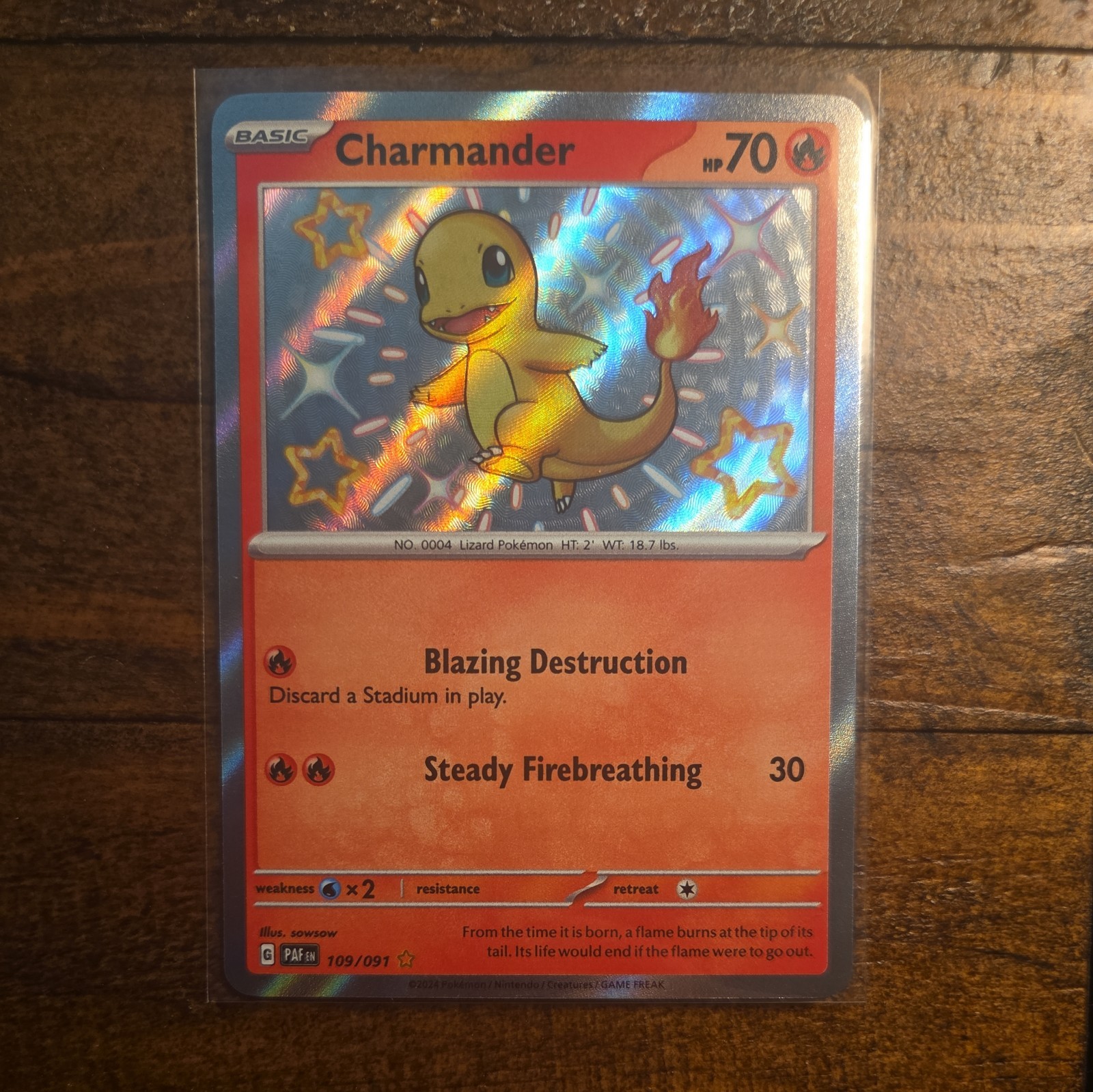 Charmander - 109/091 Paldean Fates Baby Shiny Pokemon - NM