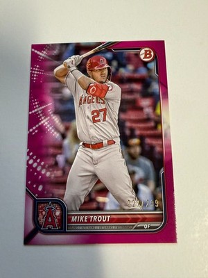 JERSEY # MATCH! 2022 BOWMAN Mike Trout  27/199 PINK ANGELS! FM