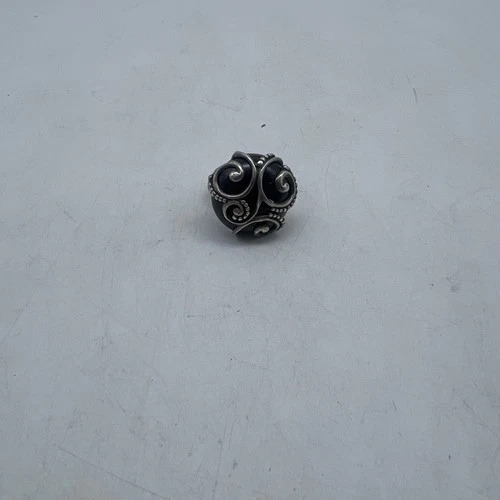 Brighton used ornate black swirl vintage 7 sterling silver .925  ring
