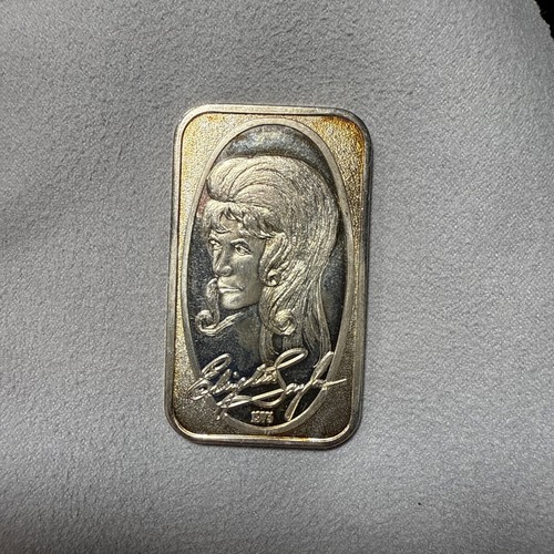 VERY RARE 1975 ELIZABETH TAYLOR VINTAGE 1 OZ SILVER BAR USSC SIGNATURE SERIES