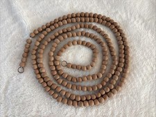 Beaded Garland Wood Beads Natural Brown Tan 9' Strand Christmas Decoration NEW
