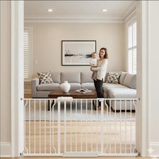 flower frail 57.5-62 Inch Extra Wide Baby Gates for Stairs Doorways Pressure