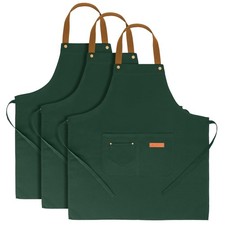 3 Pack Chef Apron Waterproof Adjustable with 2 Pockets for Men Women, Apron f...