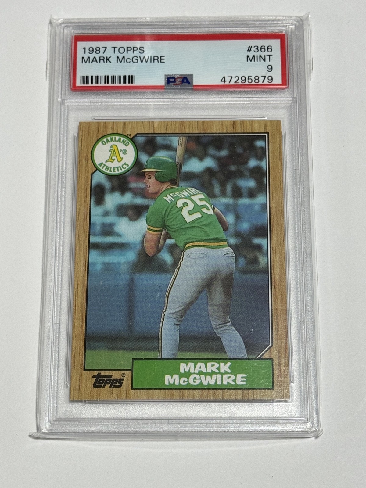1987 Topps - Mark McGwire #366 RC ROOKIE GRADED MINT PSA 9