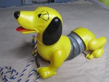 Vintage James Industries Slinky Dog Pull Toy Yellow All Original