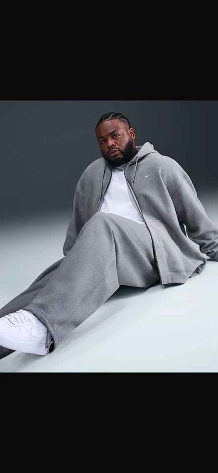 Men's Nike Solo Swoosh Open-Hem Fleece Joggers Straight Leg Trousers  S To XL - Image 3 of 4