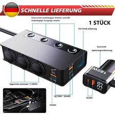9 IN I 12V/24V LKW Auto KFZ-Adapter 3 Fach Zigarettenanzünder Verteiler 180W 9 IN I 12V/24V LKW Auto KFZ-Adapter 3 Fach Zigarettenanzünder Verteiler 180W