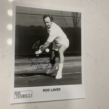 ROD LAVER Tennis HOF AUTOGRAPHED 8x10 PHOTO Nice Condition