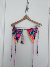 NWT Handmade in USA Demon Bikini 80s/90s Style Floral Triangle Top S