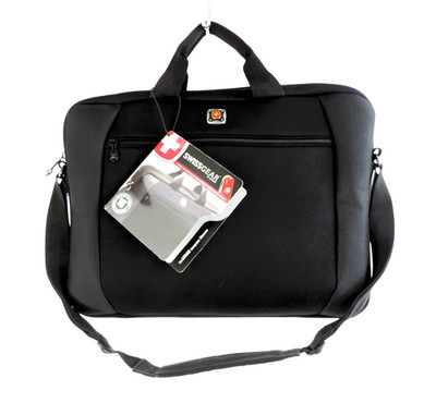 SWISS GEAR 'The Lunar' Protective Slim Case Computer Bag Black Nylon 15 inch NEW