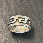 Manuel Karen Hoyungwa Hopi Sterling Silver Vintage 9mm Wide Band Ring Size 8