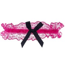 Bride Wedding Garter Lace Bridal Garters Stretch Toss Garter for Women Hot Pink