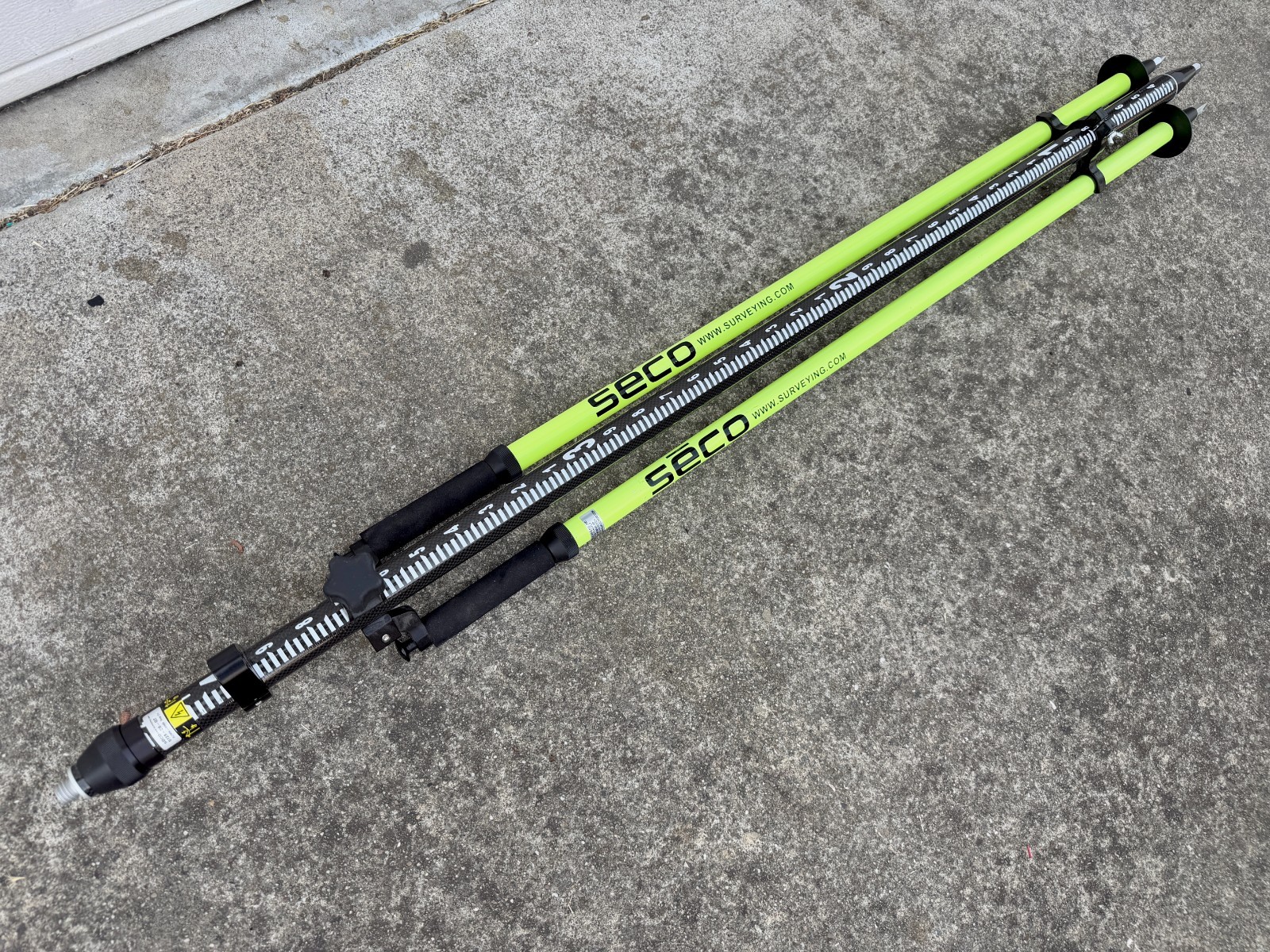 SECO 5128-20-GT 2m Carbon Fiber GPS Rover Rod - Thumb-Release Bipod 5217-20-FLY
