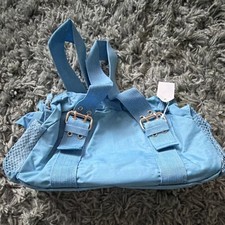 Blue Kids' Fabric Backpack with Buckle Accents, Zipper, Top Handle