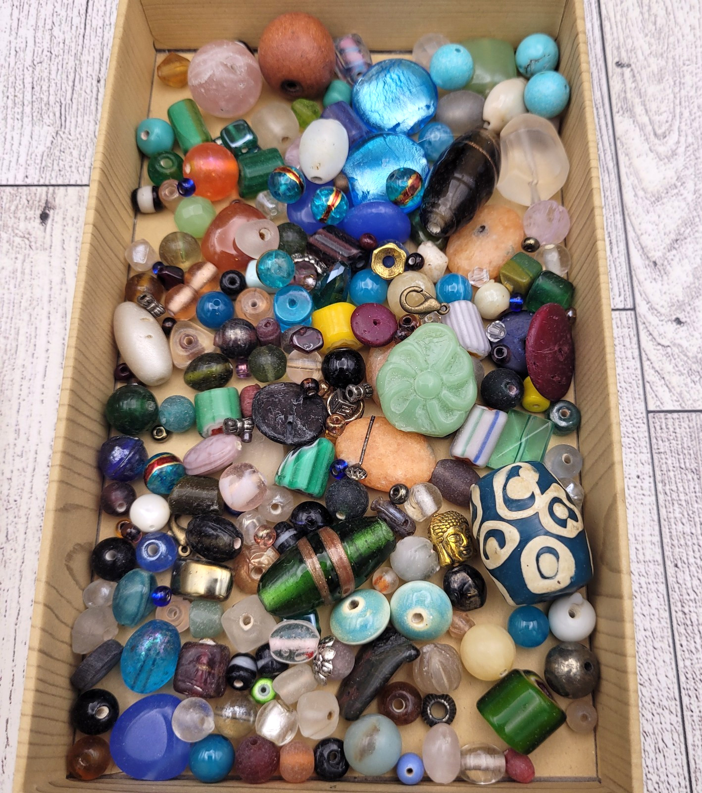 Bead Mix LOT - Czech Glass, and Mixed Beads 7+ ounces You get what is pictured