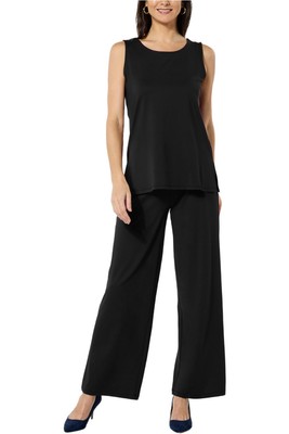 IMAN Global Chic 2-piece Tank & Pant Set Black