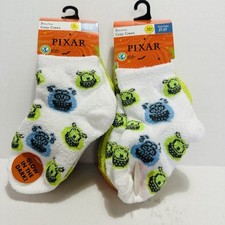 Toddler Monsters Inc Socks 4T 5T - Mike  Sully- Glow In The Dark 6pair