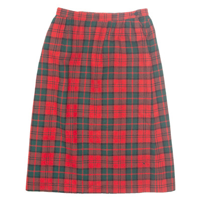 PENDLETON Damen gerader Rock rot Midi Wolle kariert UK 12