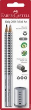 Faber Castell Bleistift Grip 2001 B silber 2er Spitzer
