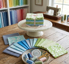 150 piece Tidal Trellis pre cut charm pack 5" squares 100 cotton fabric quilt