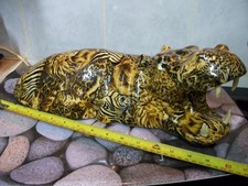 Large Collage Safari La Vie Patchwork Hippo 16.5" Long 6.5'' high approx