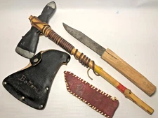Vintage 1960s BSA Boy Scout Created Indian Style Tomahawk Sheath & Knife