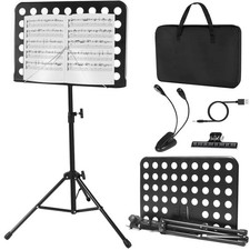 lotmusic Sheet Music Stand, Portable Music Stand, Foldable and Height-Adjusta...