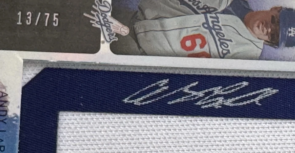 Andy LaRoche 2007 SP Authentic By The Letter O Signatures Auto Patch /75 Dodgers - Image 2 of 3