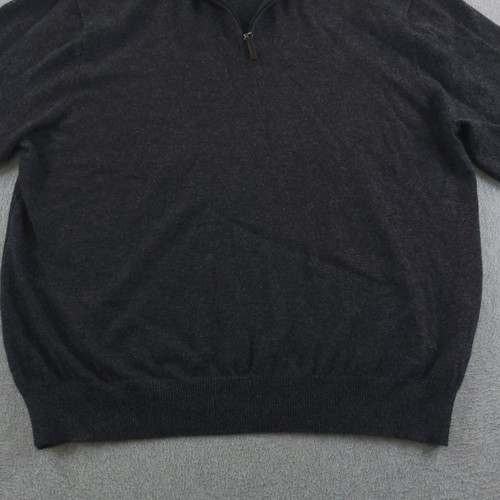 Club Room Sweater Mens Large Gray Cashmere Estate Half Zip Pullover Collar Soft - Picture 5 of 12