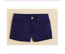 AQUA Girls Basic Denim Shorts in Navy Size 6