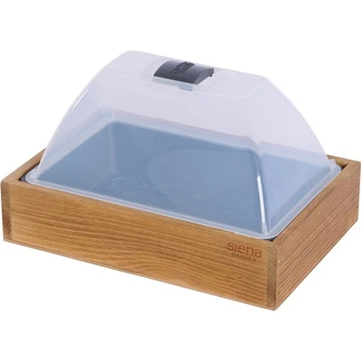 SIENA GARDEN Zimmergewächshaus Mini Gewächshaus Anzuchthaus Midi Holz mit Klimahaube Queltabs