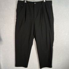 Mango MNG Pleated Pants Womens Size 12 Black Straight Leg