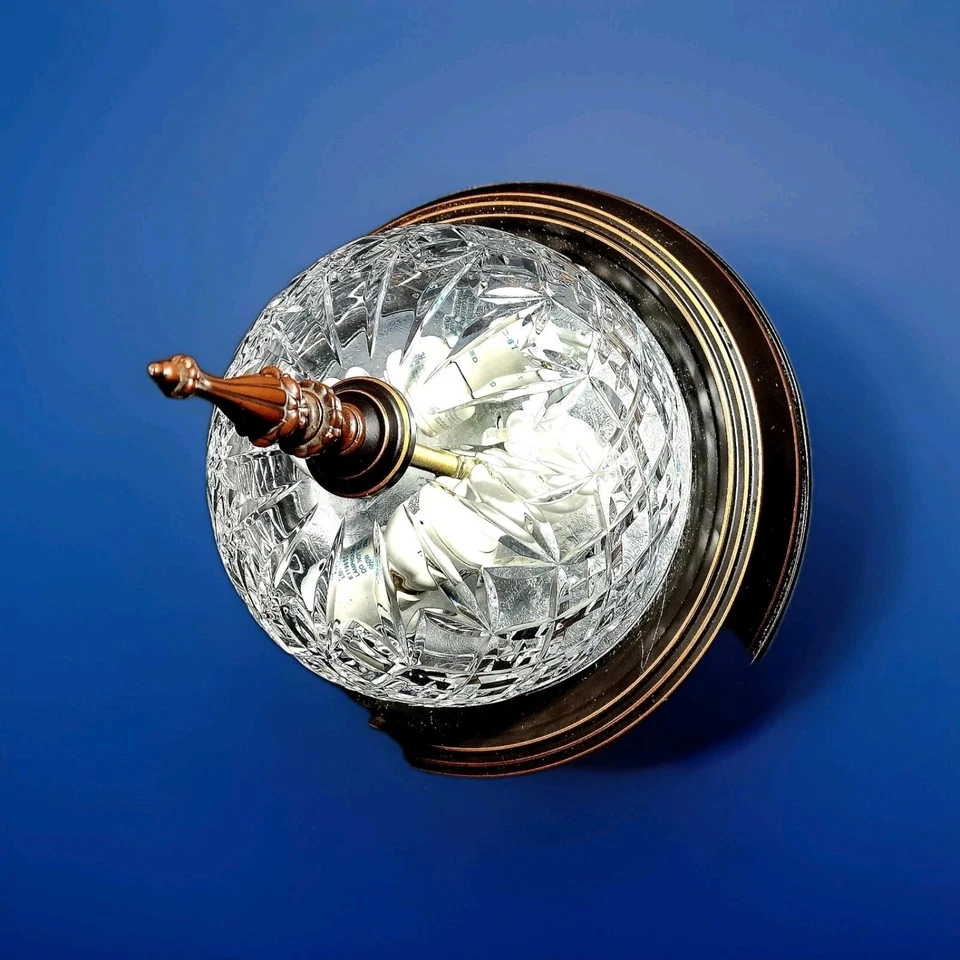 Waterford Crosswick 8 Inch Crystal Ceiling Shade With Oiled Bronze Light Fixture - Image 4 of 4
