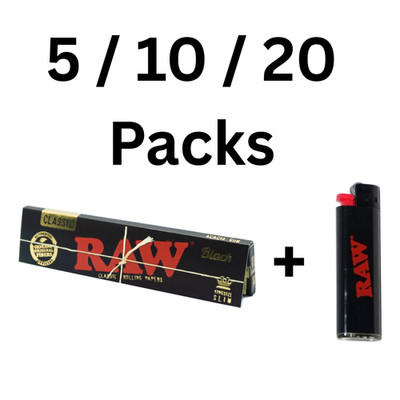 RAW Connoisseur Kingsize Slim Black   Long Papers + gratis RAW Feuerzeug