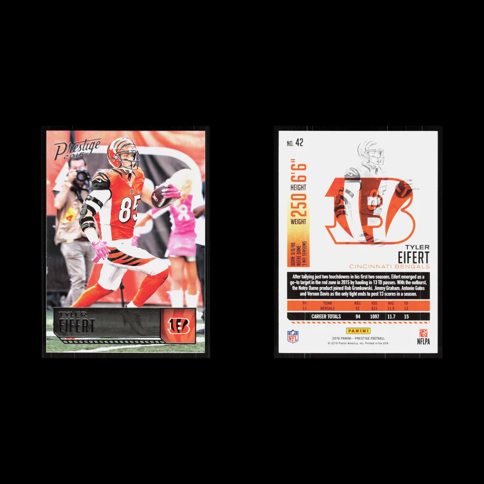 Tyler Eifert #42 2016 Panini Prestige Cincinnati Bengals Football Card NFL - Image 3 of 3