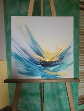 Quadro moderno astratto a rilievo - "Luce nell'immensità"